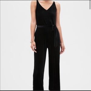 Banana republic black velvet jumpsuit